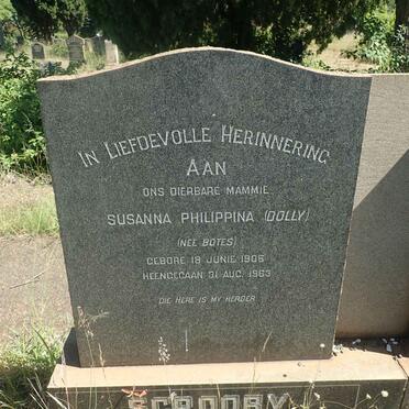 SCROOBY Susanna Philippina nee BOTES 1905-1963