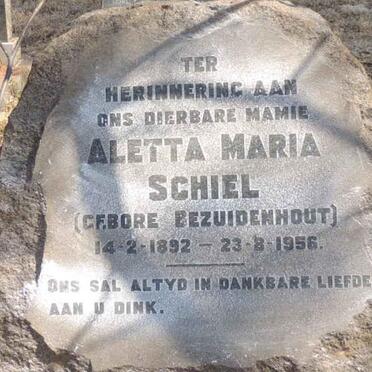SCHIEL Aletta Maria nee BEZUIDENHOUT 1892-1956