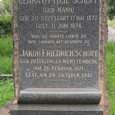 SCHOPF Jakob Friedrich 1871-1941 &amp; Clara Ottilie MANN 1872-1934