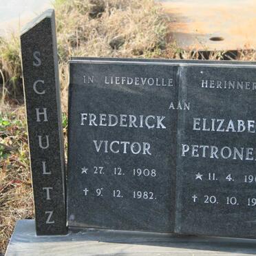 SCHULTZ Frederick Victor 1908-1982 &amp; Elizabeth Petronella 1907-1993