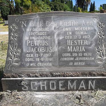 SCHOEMAN Petrus Jacobus 1917-1961 &amp; Hester Maria 1917-1976