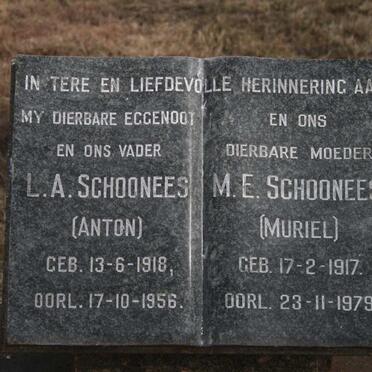 SCHOONEES L.A. 1918-1956 & M.E. 1917-1979