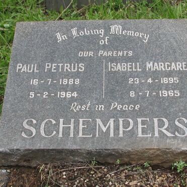 SCHEMPERS Paul Petrus 1888-1964 &amp; Isabell Margaret 1895-1965