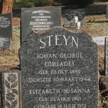 STEYN Johan George Edmeades 1893-1944 & Elizabeth Susanna 1901-1971