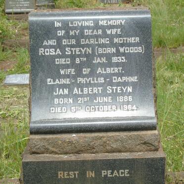 STEYN Jan Albert 1886-1964 & Rosa WOODS -1933