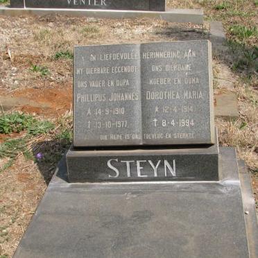 STEYN Phillipus Johannes 1910-1977 &amp; Dorothea Maria 1914-1994
