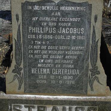 STRAUSS Phillipus Jacobus 1886-1961 & Helena Gertruida 1890-1976