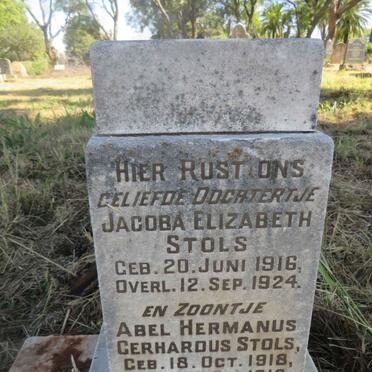 STOLS Jacoba Elizabeth 1916-1924 :: STOLS Abel Hermanus Gerhardus 1918-1918
