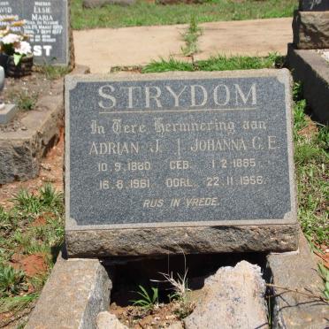 STRYDOM Adrian J. 1880-1961 &amp; Johanna C.E. 1885-1956