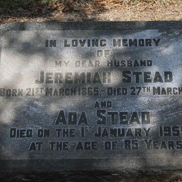STEAD Jeremiah 1865-1945 & Ada -1959