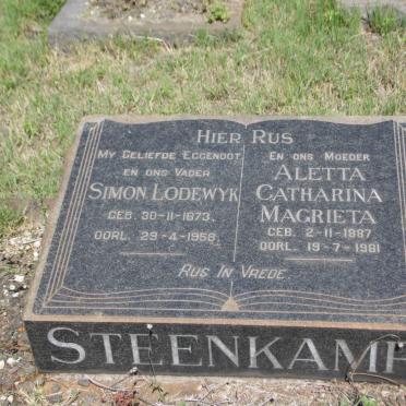STEENKAMP Simon Lodewyk 1873-1958 &amp; Aletta Catharina Magrieta 1887-1981