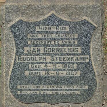 STEENKAMP Jan Cornelius Rudolph 1865-1997