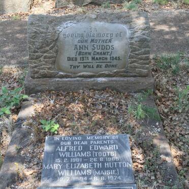 SUDDS Ann nee GRANT -1945 :: WILLIAMS Alfred Edward 1901-1965 & Mary Elizabeth HUTTON 1904-1974 :: STEVENSON Margaret Ann 1909-1997