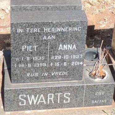 SWARTS Piet 1935-1999 & Anna 1937-2014