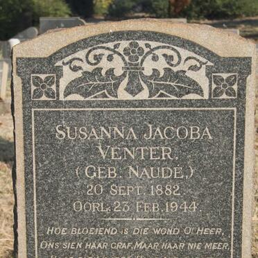 VENTER Susanna Jacoba nee NAUDE 1882-1944