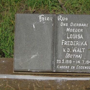 WALT Louisa Frederika, v.d. nee BOTHA 1910-1947
