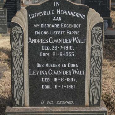 WALT Andries G., van der 1910-1955 & Levina C. 1907-1981