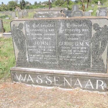 WASSENAAR John 1876-1947 & Gerrie G.M.N. 1879-1970