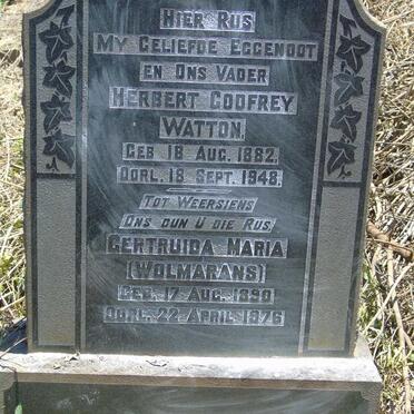 WATTON Herbert Godfrey 1882-1948 & Gertruida Maria WOLMARANS 1890-1976