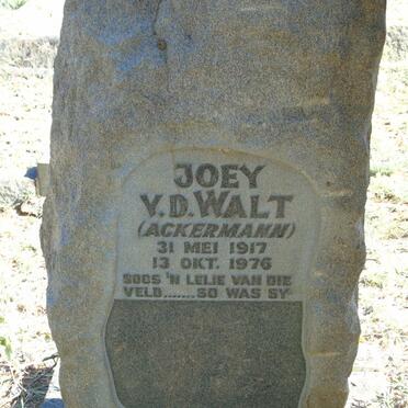 WALT Joey, v.d. nee ACKERMANN 1917-1976
