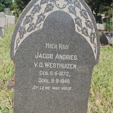 WESTHUIZEN Jacob Andries, v.d. 1872-1948