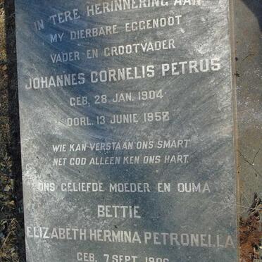 WESTHUIZEN Johannes Cornelis Petrus, van der 1904-1958 & Elizabeth Hermina Petronella 1906-2005_2