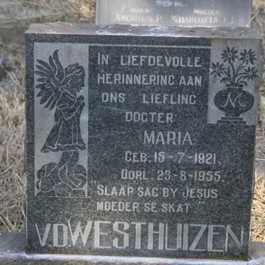 WESTHUIZEN Maria, v.d. 1921-1955