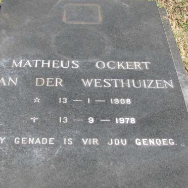 WESTHUIZEN Matheus Ockert, van der 1908-1978