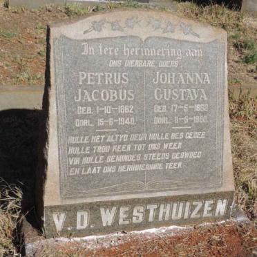 WESTHUIZEN Petrus Jacobus 1862-1940 &amp; Johanna Gustava 1863-1950