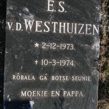 WESTHUIZEN E.S., v.d. 1973-1974
