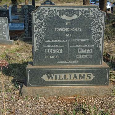 WILLIAMS Henry 1882-1958 &amp; Meta 1888-1968