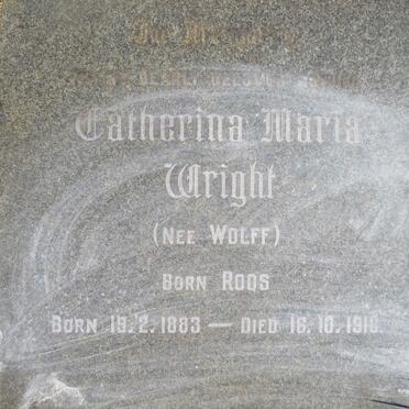 WRIGHT Catherina Maria previous WOLFF nee ROOS 1883-1918