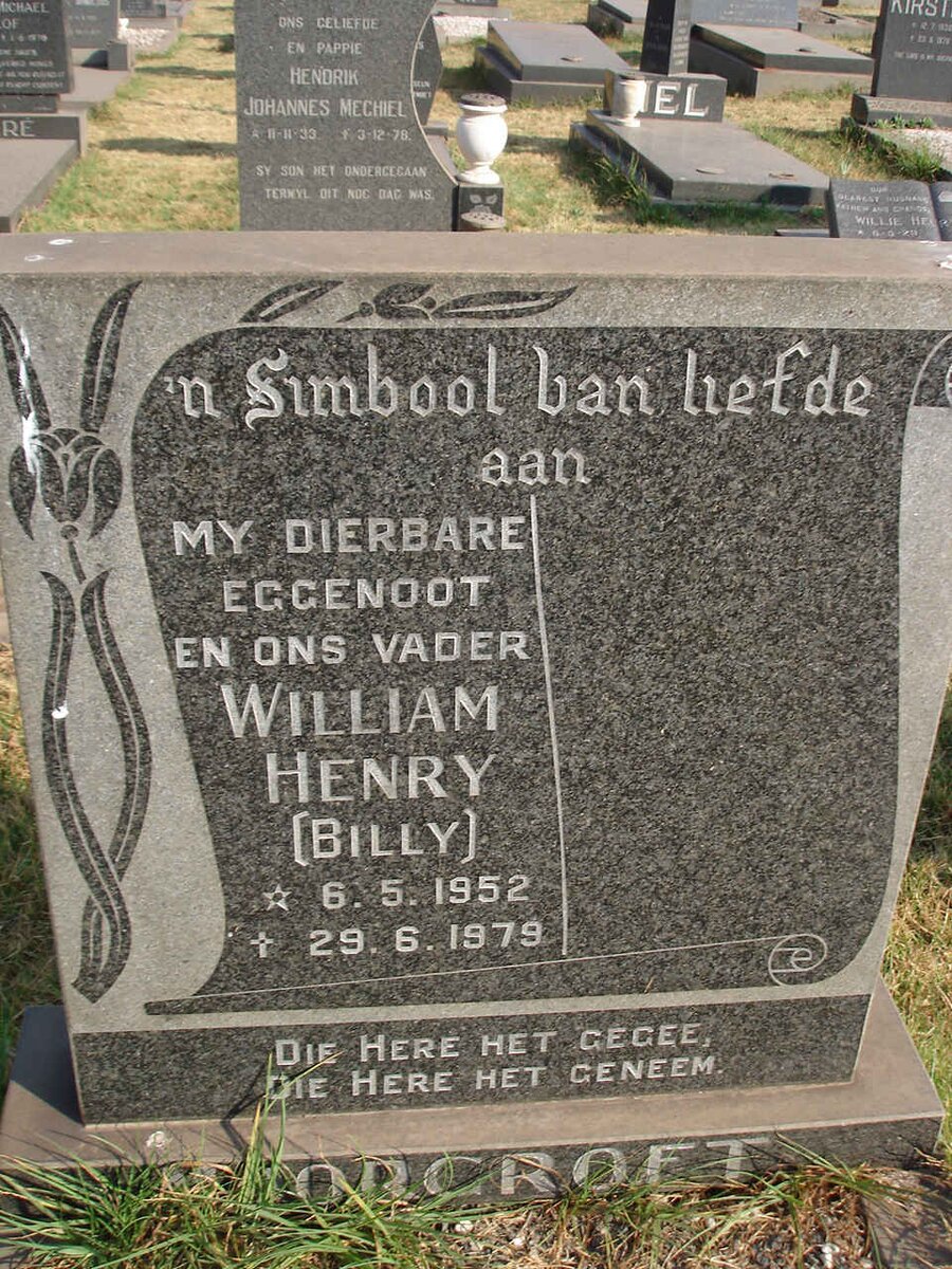 MOORCROFT William Henry 1952-1979