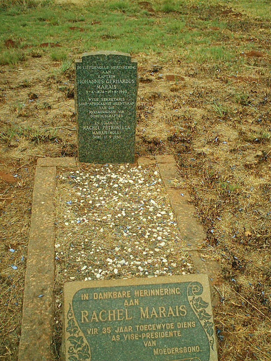 MARAIS Johannes Gerhardus 1874-1940 &amp; Rachel Petronella MOLL -1953