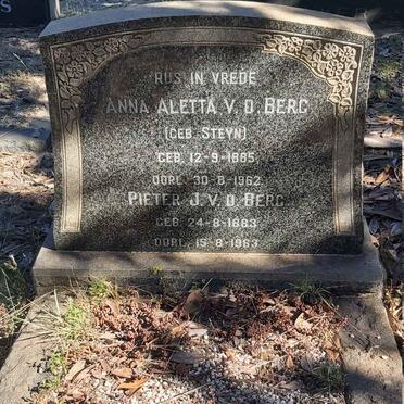 BERG Pieter J., v.d. 1883-1963 &amp; Anna Aletta STEYN 1885-1962