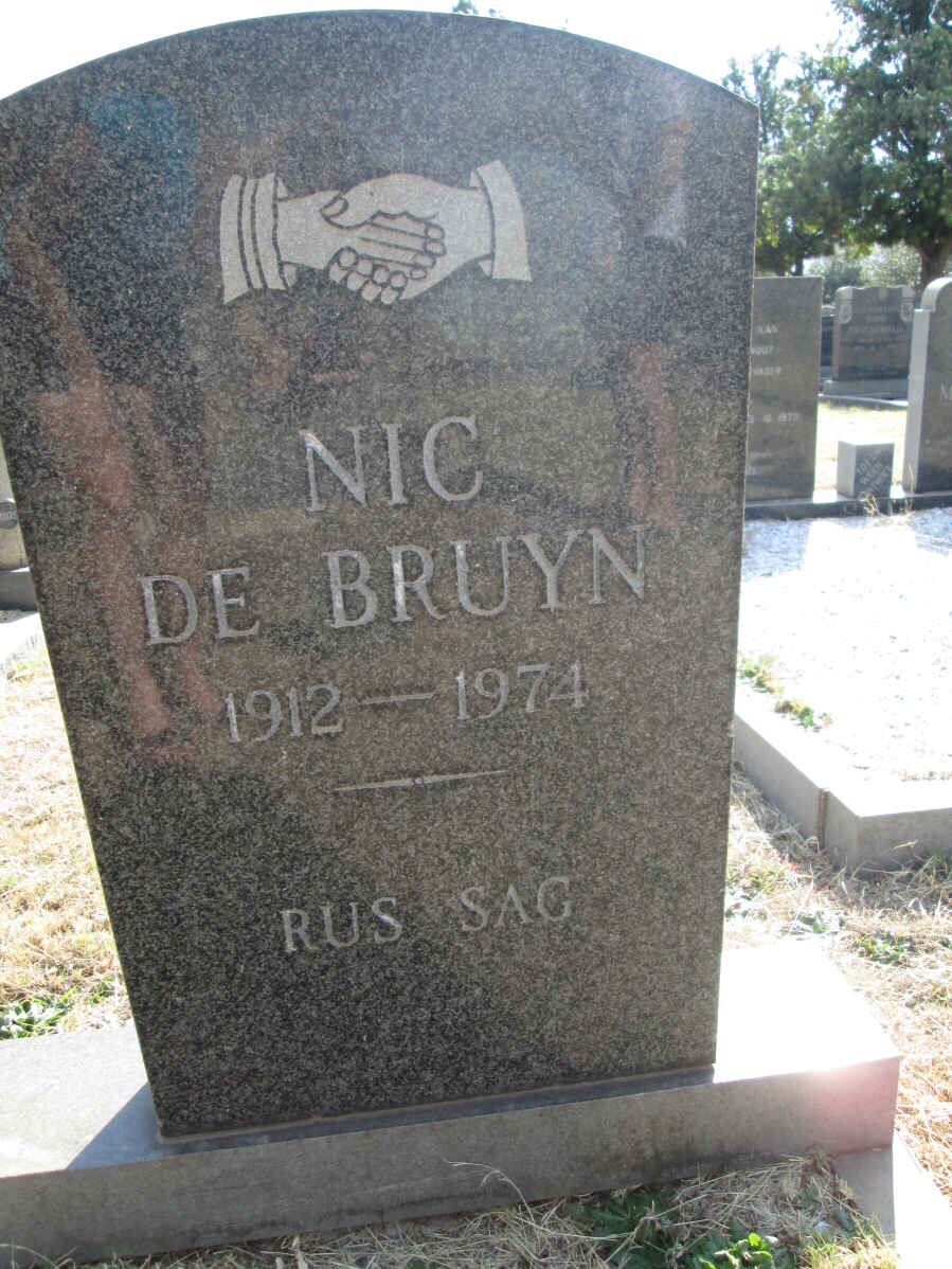 BRUYN Nic, de 1912-1974