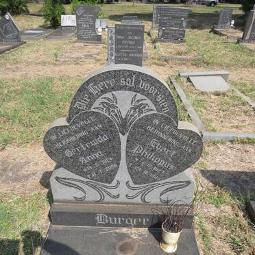 BURGER Evert Philippus 1927-1983 & Gertruida Anna 1924-2009