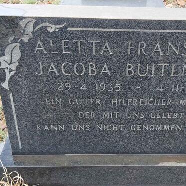 BUITENDAG Aletta Franscina Jacoba 1935-1972