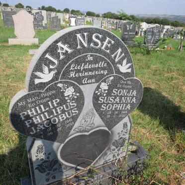 JANSEN Philipus Jacobus 1941-2015 & Susanna Sophia 1944-2022