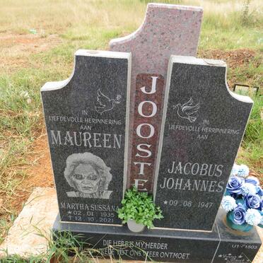 JOOSTE Jacobus Johannes 1947- & Martha Sussana 1935-2021