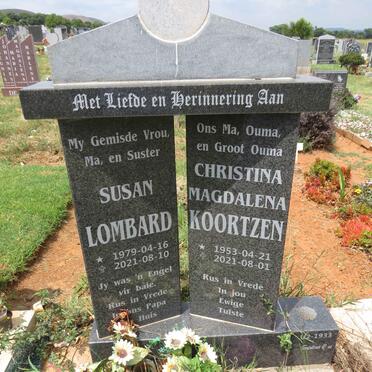 KOORTZEN Christina Magdalena 1953-2021 :: LOMBARD Susan 1979-2021