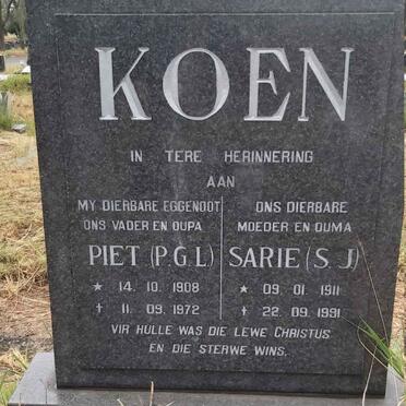 KOEN P.G.L. 1908-1972 & S.J. 1911-1991
