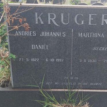 KRUGER Andries Johannes Daniel 1922-1997 & Marthina Jacoba BECKER 1930-1972