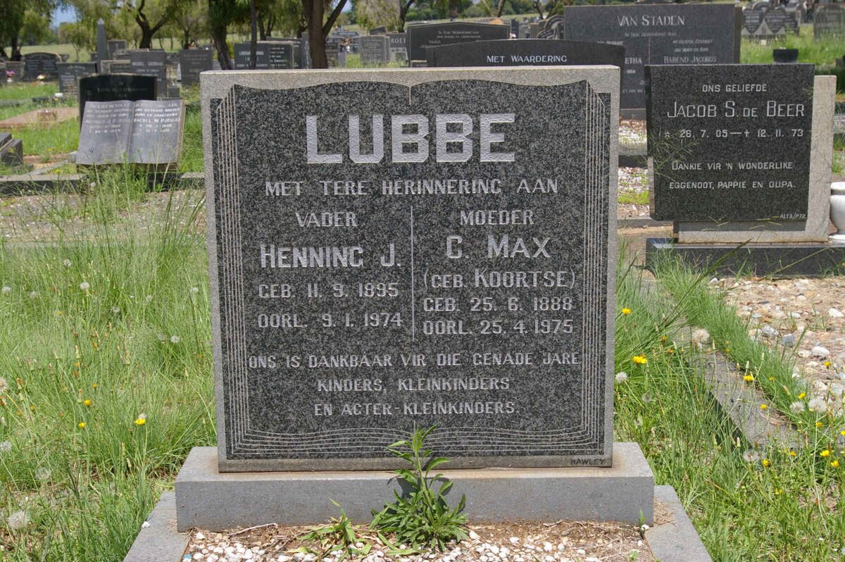 LUBBE Henning J. 1895-1974 &amp; C. Max KOORTSE 1888-1975