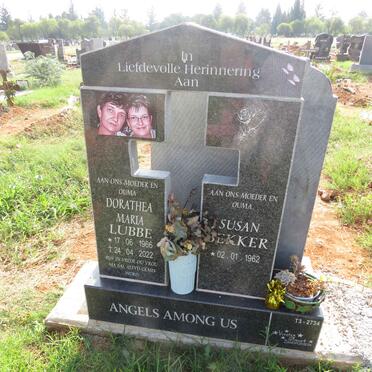 LUBBE Dorathea Maria 1966-2022 :: BEKKER Susan 1962-