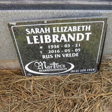 LEIBRANDT Sarah Elizabeth 1936-2016
