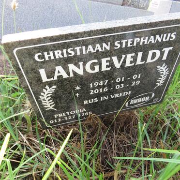 LANGEVELDT Christiaan Stephanus 1947-2016