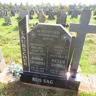 LAUBSCHER Peter Johannes 1947-2019 & Anna Catharina 1950-2016