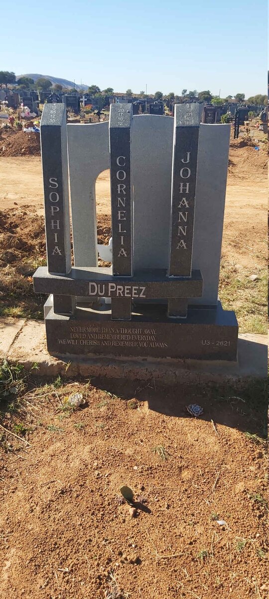 PREEZ Sophia, du 1965 :: DU PREEZ Cornelia -2017 :: DU PREEZ Johanna -2017