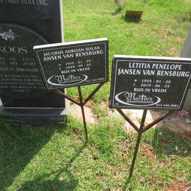 RENSBURG Jacobus Adriaan Malan, Jansen van 1955-2020 & Letitia Penelope 1955-2019 _2